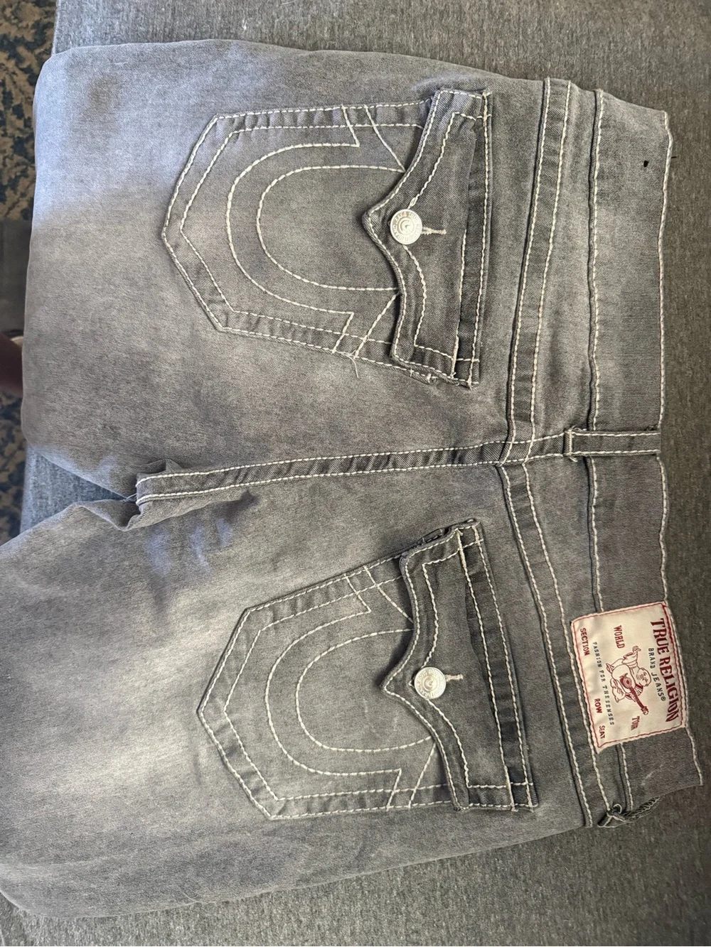 True Religion Men’s Gray Straight Jeans (Ricky Relaxed Straight)